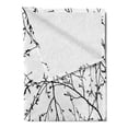 thumbnail image 2 of Nature Soft Flannel Fleece Blanket, Branches with Leaf Buds Springtime Woodland Countryside Nature Monochromic Design, Cozy Plush for Indoor and Outdoor Use, 50" x 70", Black White, by Ambesonne, 2 of 5