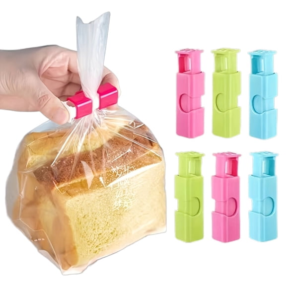 6 food bag clips, bread bag sealing clips, moisture-proof fresh-keeping clips, spring sealing clips, suitable for milk powder bags, plastic bags and snack bags, kitchen sorting and storage