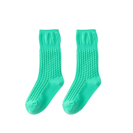 

QILINXUAN Women s Hollow Out Crew Socks Summer Solid Color Ankle Socks Breathable Slouch Socks