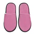 thumbnail image 1 of Fotbe Pink Gingham Pantuflas Peludas para Mujer con Estampado, Zapatillas de Peluche, Zapatos de Invierno para Casa, Uso Interior y Exterior-Medium, 1 of 8
