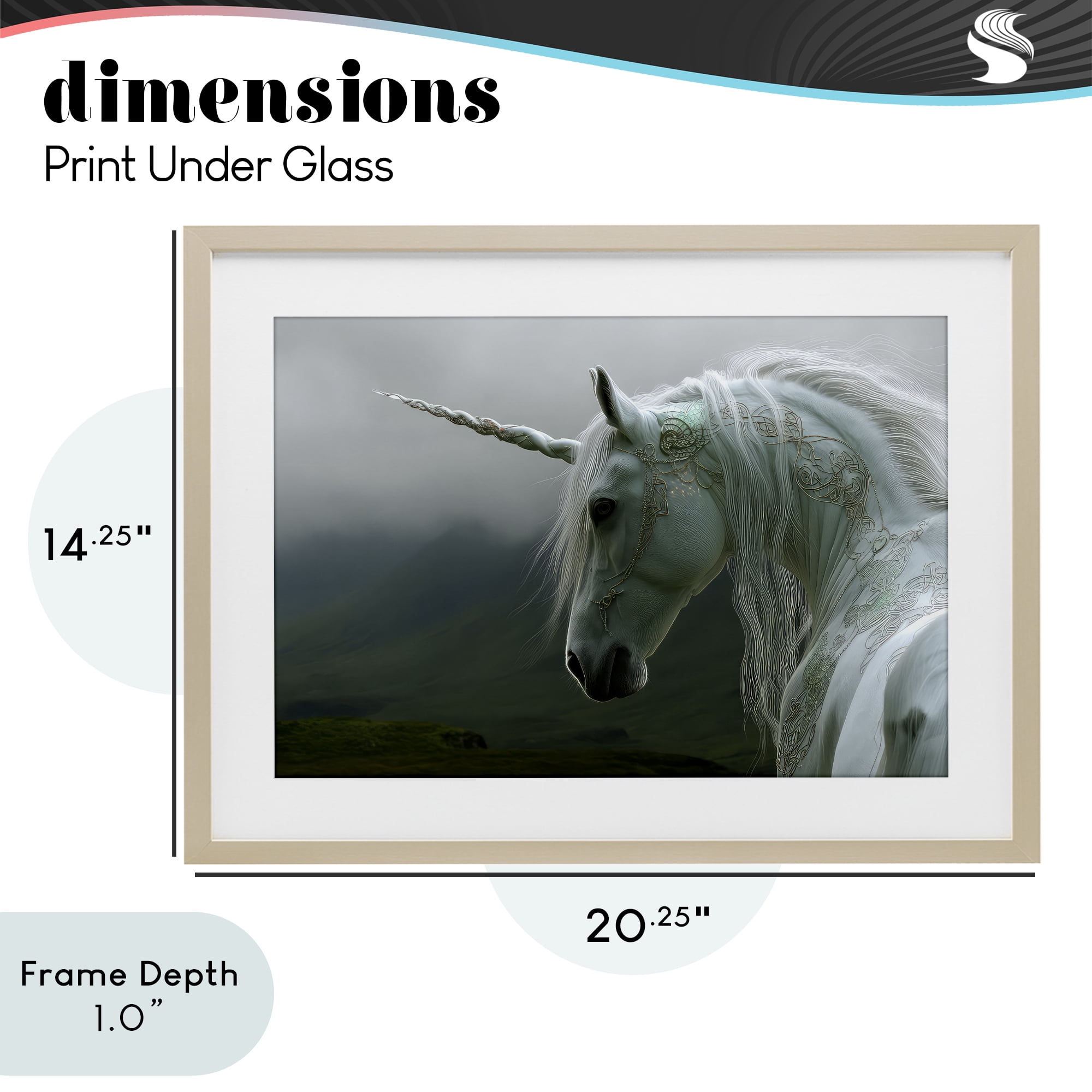Stupell Industries Dreamy Celtic Unicorn Birch Framed Print Under Glass, design by The Wands Want