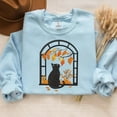 thumbnail image 2 of Autumn Black Cat Embroidery Sweatshirt, Fall Leaves Embroidered Shirt, Thanksgiving Hoodie, Cozy Season Gift, Halloween Gift, 2 of 5
