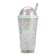 thumbnail image 2 of Water Bottle Rainbow Doll Bubble Bubble Strawing Cup Large Capacity Cute Men And Women Students Summer Ice Cup Double Layer Plastic Cup, 2 of 4