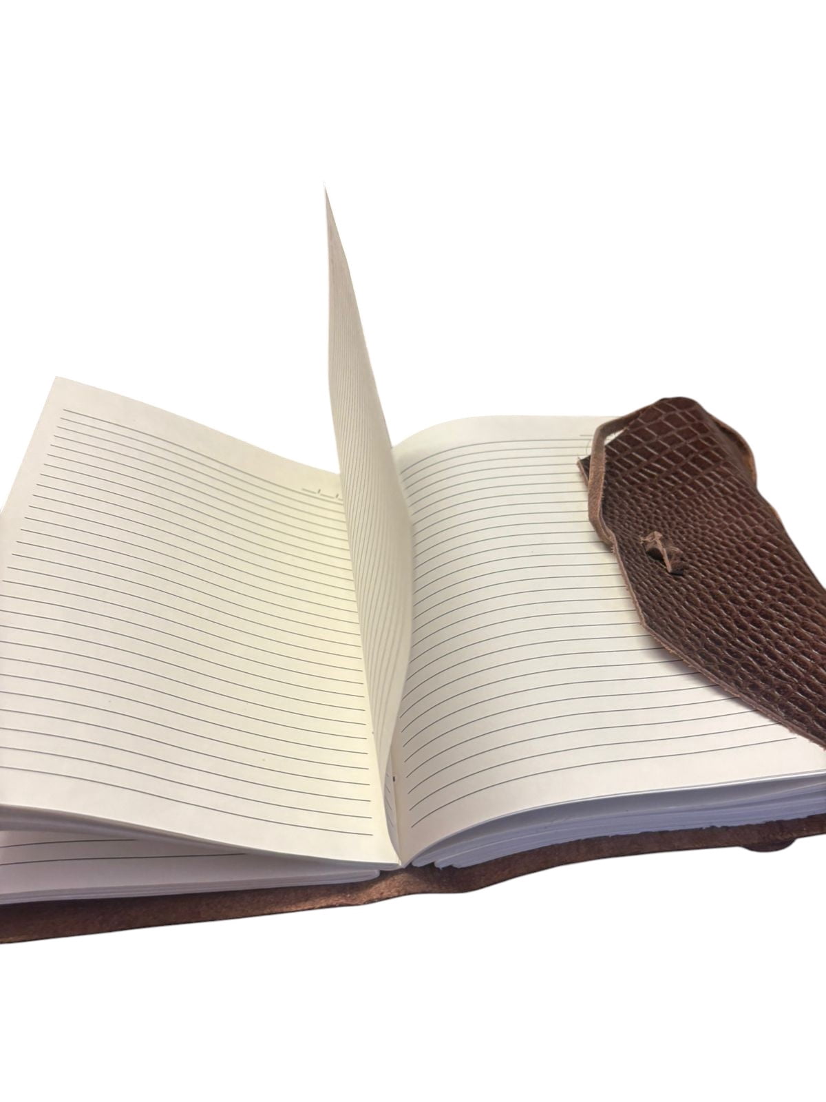 Handmade Leather Journal 6x8 Inch – Crocodile Texture Vintage Notebook with Lined Pages, Rustic Writing Diary