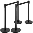 thumbnail image 1 of TROPOW 4 PCS Crowd Control Stanchions with Retractable Belts – 36" Height, Black, Easy Assembly, 1 of 8