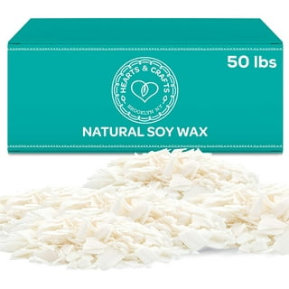 Hearth & Harbor Soy Candle Wax Flakes - Natural Soy Wax for Candle Making Premium 10 lb Bag, 50 Cotton Candle Wicks, 50 Wick STI
