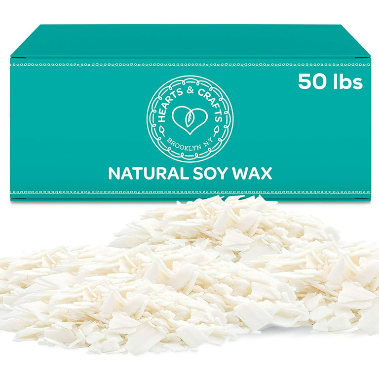 Hearts and Crafts Soy Candle Wax for DIY Candle Making, 50lb All-Natural  Soy Wax 