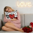 thumbnail image 6 of Boovnll Valentines Pillow Covers 18x18", Heart Printing Linen Valentines Day Pillow Covers for Home Living Room Bedroom Sofa Couch Party Decor, Valentines Day Decorations, 6 of 6