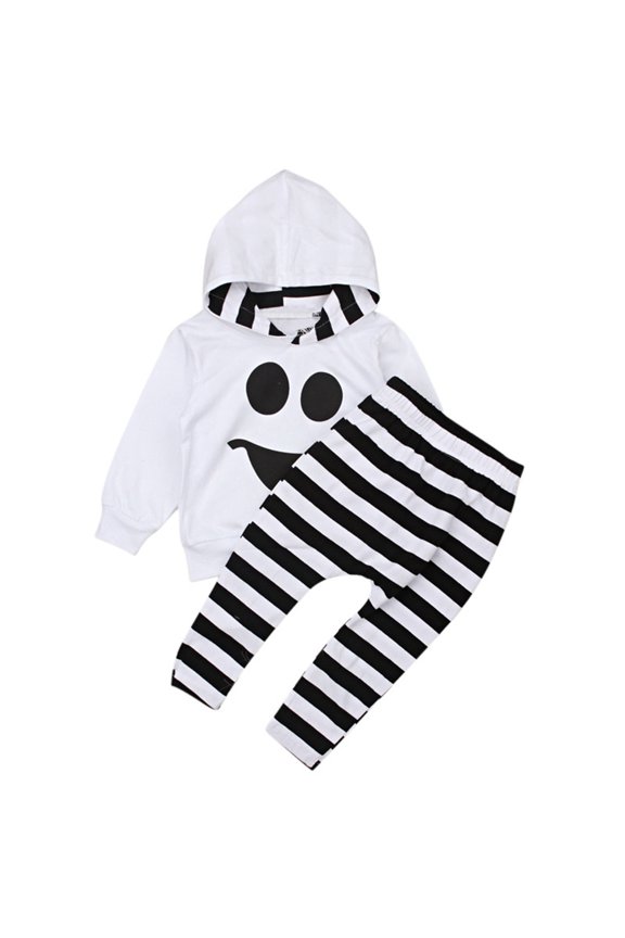 Baby Halloween Outfit Toddler Infant Girl Boy Long Sleeve Ghost Sweatshirt Tops Pant Fall Winter Clothes Set