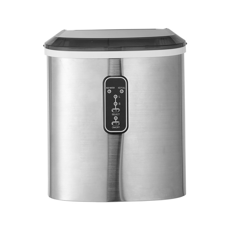 Kepooman Silver Compact Electric Ice Cream Machine for Home Office,  Countertop Ice Cream Maker, Portable Stainless Steel Ice Cream Maker for