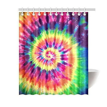 Libin Tie Dye Bathroom Waterproof Fabric Shower Curtain 66x72 inches