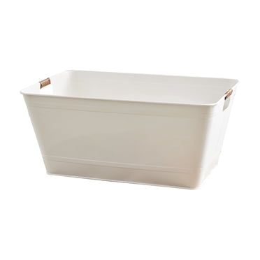 Better Homes & Gardens - Vanilla White Rectangle Beverage Tub, 21.96" L x 14.96" W x 10" H