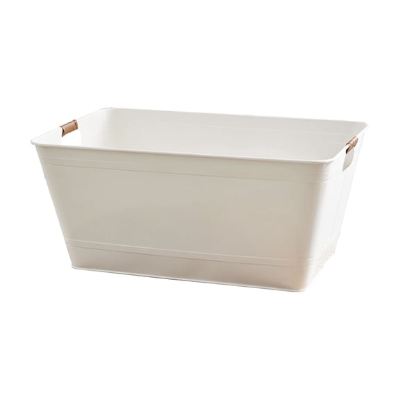 Better Homes & Gardens - Vanilla White Rectangle Galvanized Beverage Tub, 21.96" L x 14.96" W x 10" H