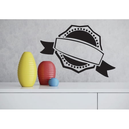 Decal Wall Sticker : Ribbon Design With Logo Silhouette 16x24 Inches