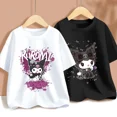 thumbnail image 2 of Kuromi New Children's T-shirt Cute Sanrio Cartoon Cotton Black White T-shirt Short Sleeve Boy Girl Loose Clothing Christmas Gift, 2 of 15