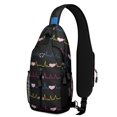 thumbnail image 1 of Book Lover Reading Sling Backpack, Library Shelf Pattern Daypack, I'd Rather Be Reading Crossbody Bag, 1 of 4