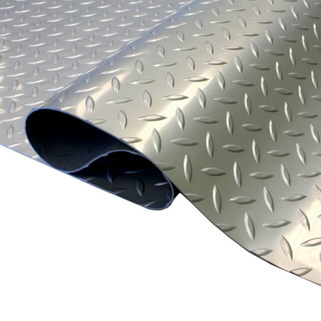FlooringInc Diamond Nitro Rolls Standard Grade Stainless Steel 4'x4' - Garage Flooring Roll Out Floor Protecting (Best Epoxy Garage Floor Kit)