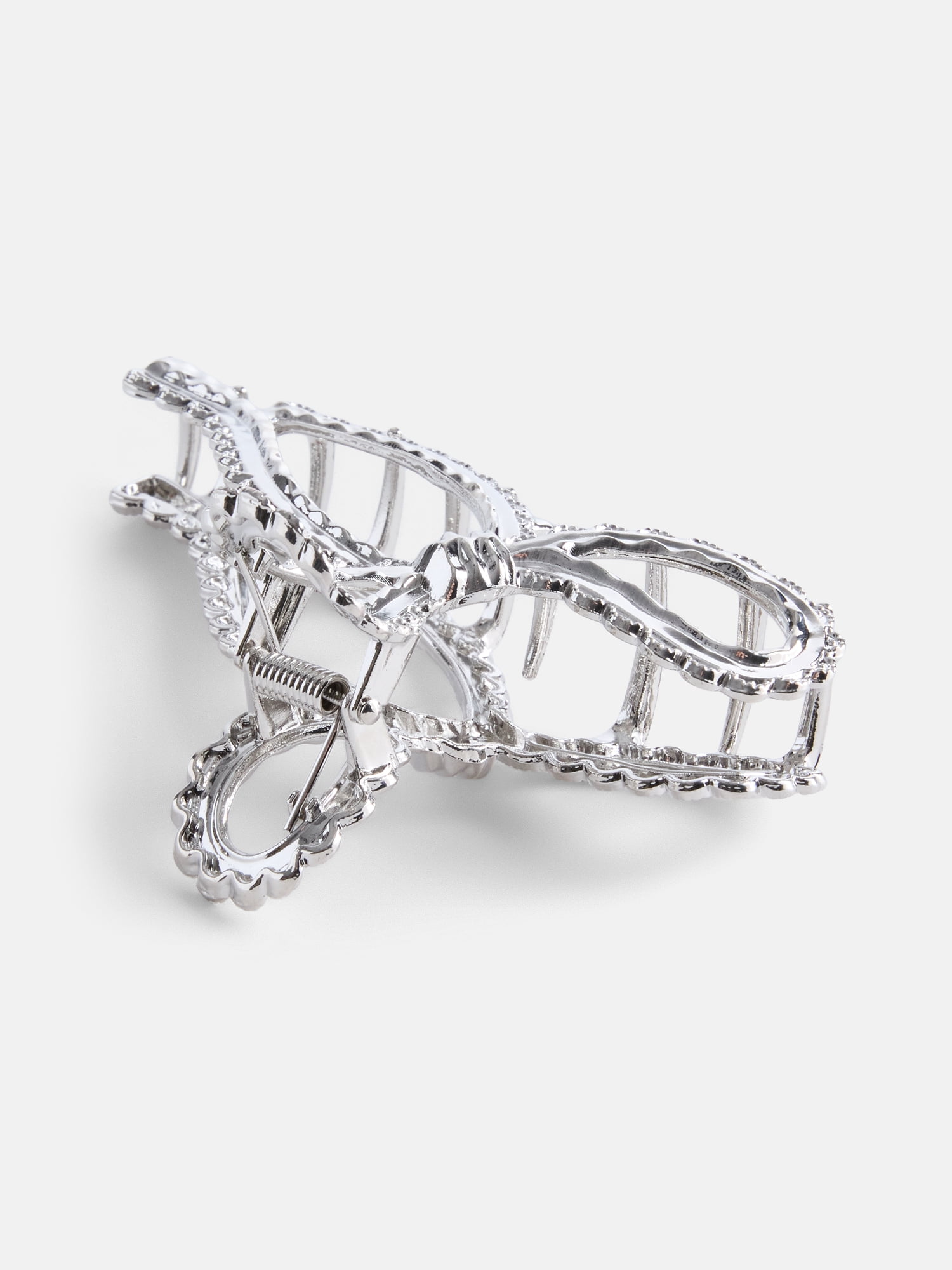 No Boundaries Women’s Metal Ribbon Bow Hair Claw Clip, One Size