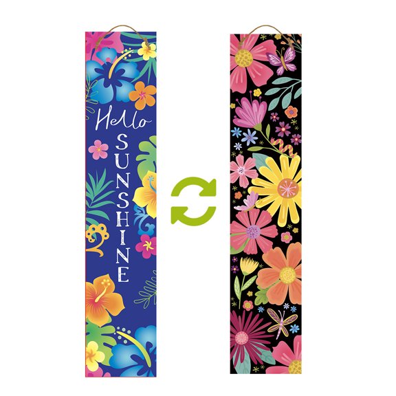 Briarwood Lane Fun Florals Pine Reversible Porch Leaner