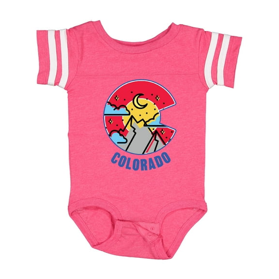 Inktastic Colorado Mountain Scene with Clouds and Moon Boys or Girls Baby Bodysuit