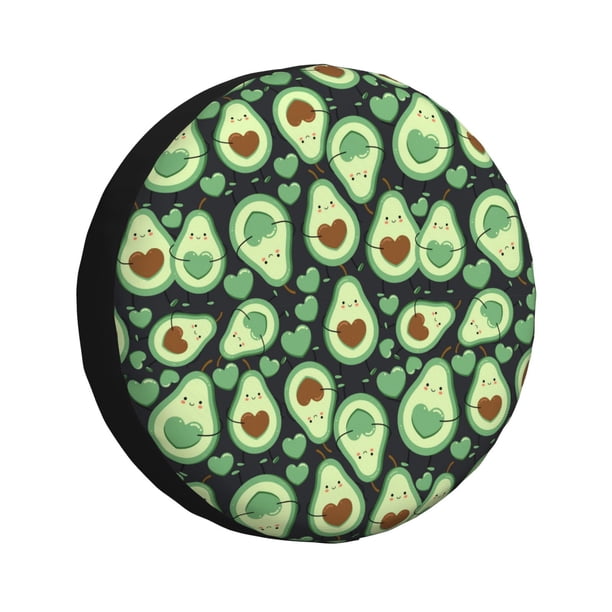 Fotbe Avocado Heart Funda de Llanta de Repuesto con Estampado, Engrosada, Ajuste Universal para Jeep, Remolque, RV, SUV, Camión-16 inch
