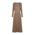 thumbnail image 4 of ameIAEA Maxi Dresses for Women 2024 Fall Long Sleeve Crewneck A-Line Ruffle Long Dress with Pockets, 4 of 6