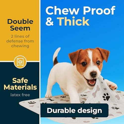 Washable Pee Pads for Dogs - Waterproof Reusable Puppy Pads with Anti-Slip Backing, Pet Training Pad for Puppy Playpen, Crate, Whelping Box, Potty Training (Pack of 4 - 30x34)
