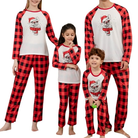 

FOCUSNORM Matching Family Christmas Parent-Child Sets for Holiday Xmas Dog Printing Sleepwear Set