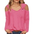 thumbnail image 2 of frariair ​Seasonal Stretch Knit Top Featuring Bodycon Silhouette Ideal For Cool Weather Layering And Effortless Chic Outfits​ Hot Pink, 2 of 5