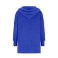 thumbnail image 6 of Lovskoo Women Fuzzy 3 Piece Outfit Pajamas Fleece Hooded Cardigan Outwear Sleeveless Crop Tops Shorts Nightwear Set Blue, 6 of 8