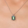 thumbnail image 3 of Gem Stone King 14K White Gold Green Mystic Topaz Pendant Necklace for Women | 5.62 Cttw | Gemstone November Birthstone | Octagon 11X9MM | With 18 inch Chain, 3 of 6