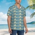 thumbnail image 3 of KLL anchovy Print Men's Hawaiian Shirt Short Sleeve Button Down Beach Shirts,Large, 3 of 7