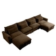 thumbnail image 3 of Oversized 157" Modular Sectional Sofa, Convertible U-Shaped Couch with Storage Ottomans, 4 Seater Corduroy Sectional Sofa with 25.2in Deep Seat, 1100LBS for Huge Person, Brown, 3 of 9