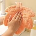 thumbnail image 3 of Decorative Hangable Leaf Shape Coral Towels for Bathroom and Kitchen Use Soft Absorbent Washcloths Home, 3 of 3