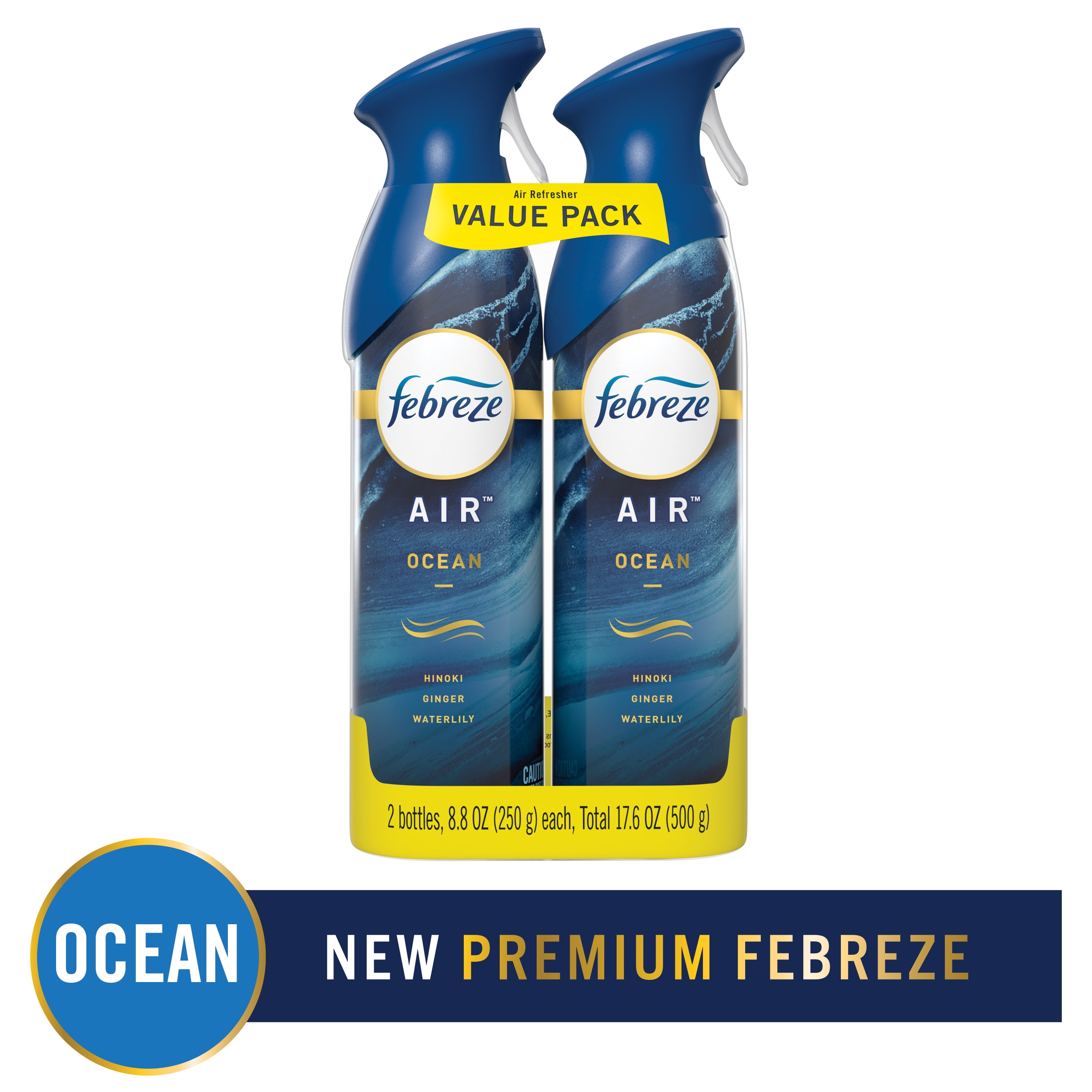 Febreze Air OdorEliminating Air Freshener, Ocean, 2 Ct, 8.8 Fl Oz each