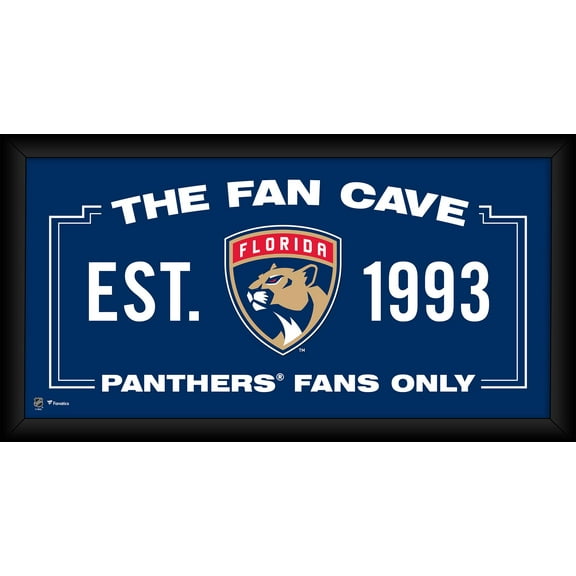Florida Panthers Framed 10" x 20" Fan Cave Collage