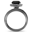 thumbnail image 2 of Rag Jewels 2.10Ct Round Cut Black Diamond Engagement Wedding Band Ring 14K Black Gold Plated 925 Sterling Silver For Women's -8, 2 of 5