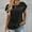 Black, variant on Tbopshirt Top for Women,Fashion Women's Summer Round-Neck Solid Short Sleeve Patchwork Top Blouse