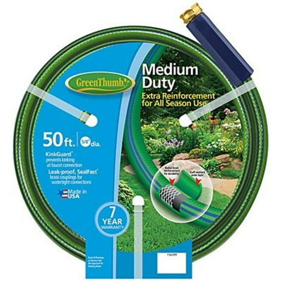Teknor-Apex  0.62 in. x 50 ft. Green Thumb Nylon-Reinforced Garden Hose