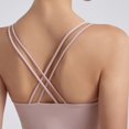 thumbnail image 3 of TFixol Sujetador deportivo para mujer, doble capa, cruzado, espaguetis, inalámbrico, acolchado, para correr, gimnasio, 3 of 8