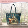 thumbnail image 7 of XYZCANDO Christmas Santa Print Quilted Large Handle Handbag, Lightweight Durable Shoulder Tote for Holiday Shopping Travel Festive Gifts for Women, 7 of 7