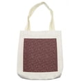thumbnail image 1 of Floral Tote Bag, Repeated Branches with Tiny Colorful Leaves, Cloth Linen Reusable Bag for Shopping Books Beach and More, 16.5" X 14", Cream, by Ambesonne, 1 of 2
