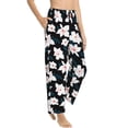 thumbnail image 2 of Xecao Lilies Flowers Women's Straight Lounge Pajama Pants: The Epitome of Relaxed Sleepwear, 2 of 9