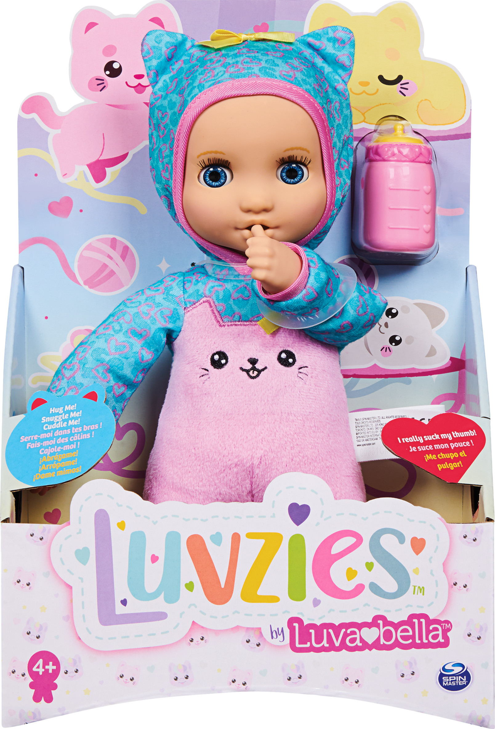 Luvzies by Luvabella, Kitten Onesie 11-inch Cuddly Baby Doll with Bottle Accessory, for Kids Aged 4 and up - image 2 of 5