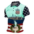 thumbnail image 2 of Mens Polo Shirt Golf Print Shirt Comfortable Breathable Short Sleeve Casual 250 Year Anniversary Collar Men Shirts Green XL, 2 of 3