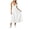 White, variant on Midi Dress for Women Solid Crisscross Neck Empire Waist Flowy Adjustable Halter Straps Airy Swing Skirt Material Perfect for Coastal Getaways