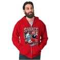 thumbnail image 4 of The Smurfs Kanji Keep Pushin Savage Zip Hoodie Sweatshirt Men Brisco Brands X, 4 of 6