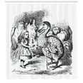 thumbnail image 3 of Kids Shower Curtain, Alice in Wonderland with Dodo Animal Adventures Big Bird Sketch Children Theme, Fabric Bathroom Set with Hooks, 69W X 75L Inches Long, Black and White, by Ambesonne, 3 of 3