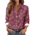 thumbnail image 1 of TaTaai Women Long Sleeve Collared Casual Printed Shirt Button Down Top Ladies Office Commute Daily Wear Soft Comfortable Non See Through Versatile Blouse Gift, 1 of 6