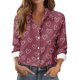 thumbnail image 1 of TaTaai Women Long Sleeve Collared Casual Printed Shirt Button Down Top Ladies Office Commute Daily Wear Soft Comfortable Non See Through Versatile Blouse Gift, 1 of 6
